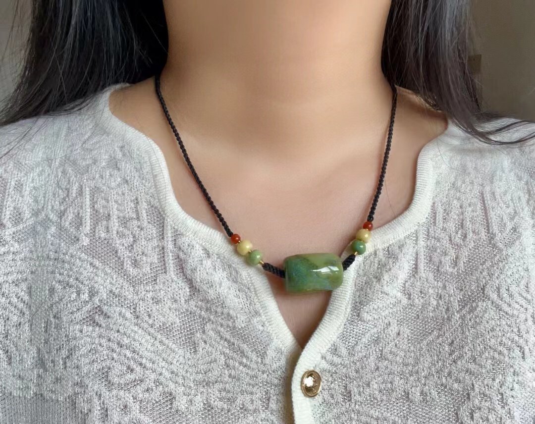 湖北原矿无优化绿松石桶珠项链毛衣链藏试男女款高瓷附证书dy,饰品/流行首饰/时尚饰品新,颈饰,淘宝优惠券,粉丝福利购,淘宝优惠卷