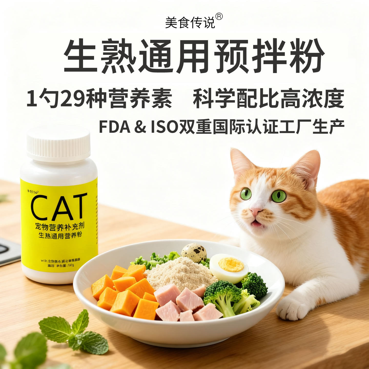 美食传说猫用生骨肉预拌粉熟肉自制猫饭营养银粉配30斤肉新日期