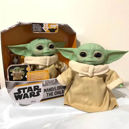 孩之宝星球大战曼达洛人电动尤达宝宝古古发声可动Baby Yoda