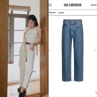 瑞典北欧复古宽松小直筒女高腰复古牛仔裤 型 力荐裤 瑞典小众Han