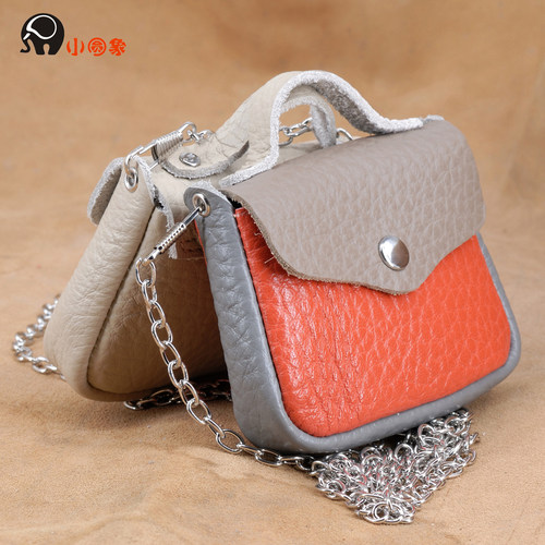 小圆象迷你钱包手袋钥匙牛皮