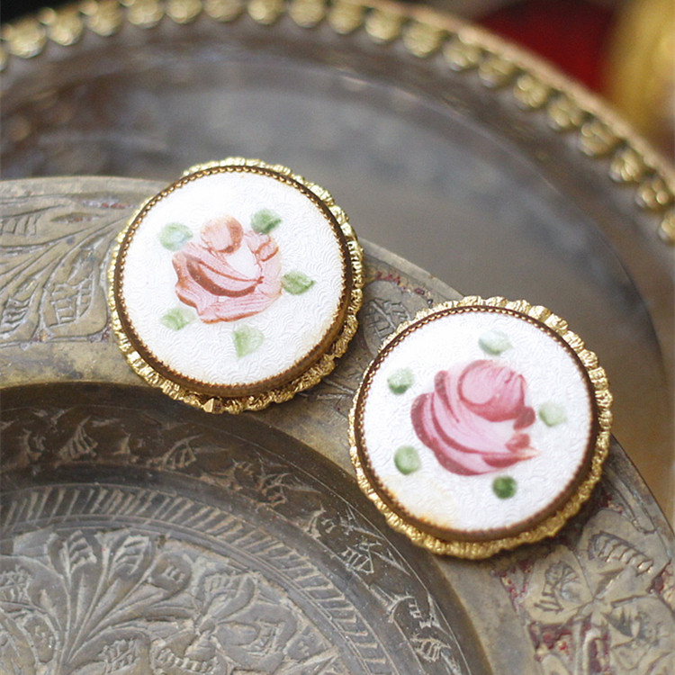 如意|莲欧美产雕刻黄铜老琉璃中古耳钉夸张扫肩复古耳环vintage耳,饰品/流行首饰/时尚饰品新,耳钉,淘宝优惠券,粉丝福利购,淘宝优惠卷