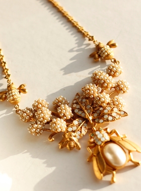 Askew London正品中古董复古艺术高级珠宝欧美项链蜜蜂女vintage