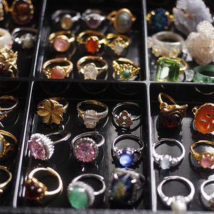 欧美带回流年代中古董老欧泊琉璃vintage戒指环活口珍藏孤品捡漏