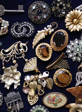 如意|欧美进口回流中古优雅气质打标Germany老捷克胸针vintage女