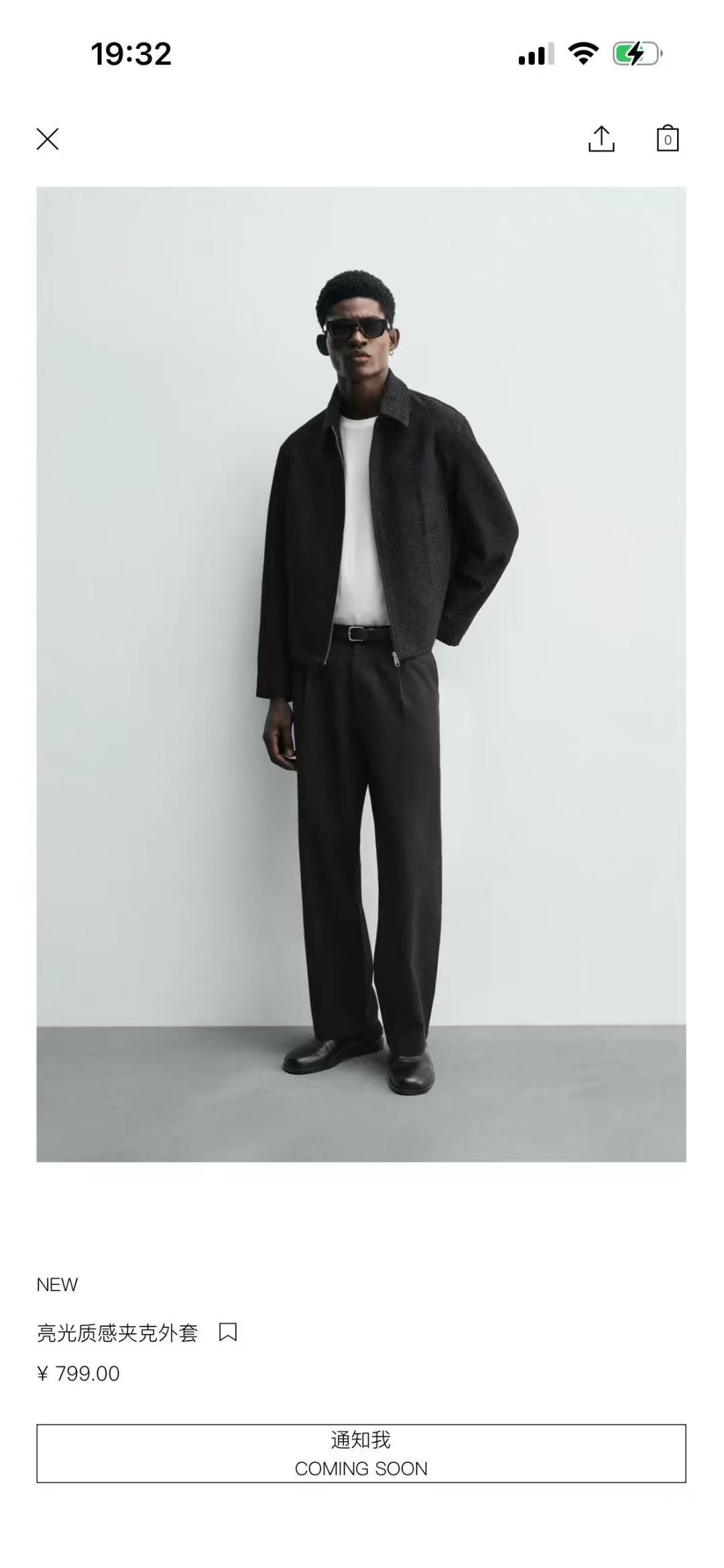 2025秋季新款 男装 亮面纱线短款拉链夹克外套 5854255 800