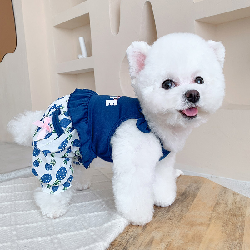 春季薄款防掉毛吊带裤宠物衣服