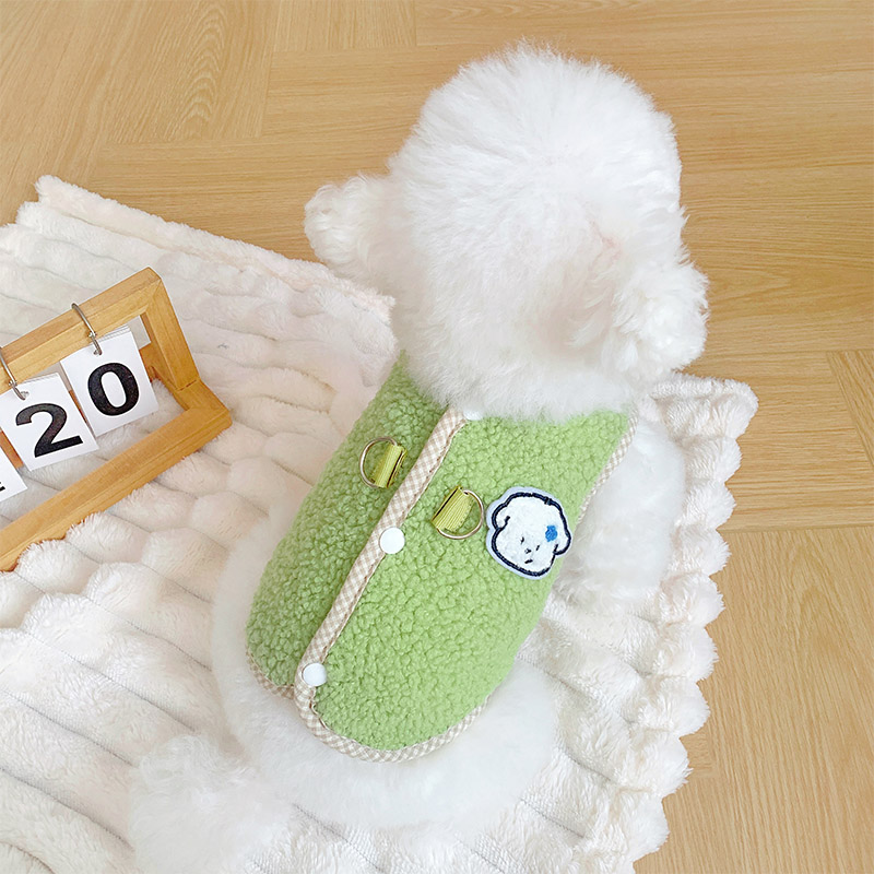 狗狗衣服开春装碎花绒背心小型犬博美猫咪泰迪雪纳瑞宠物小狗比熊