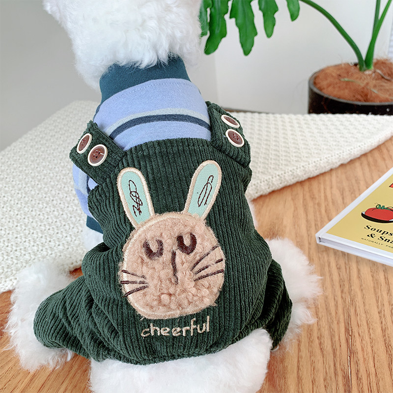 灯芯绒宠物比熊博美雪纳瑞服装泰迪小狗狗衣服秋冬款小型犬四脚衣