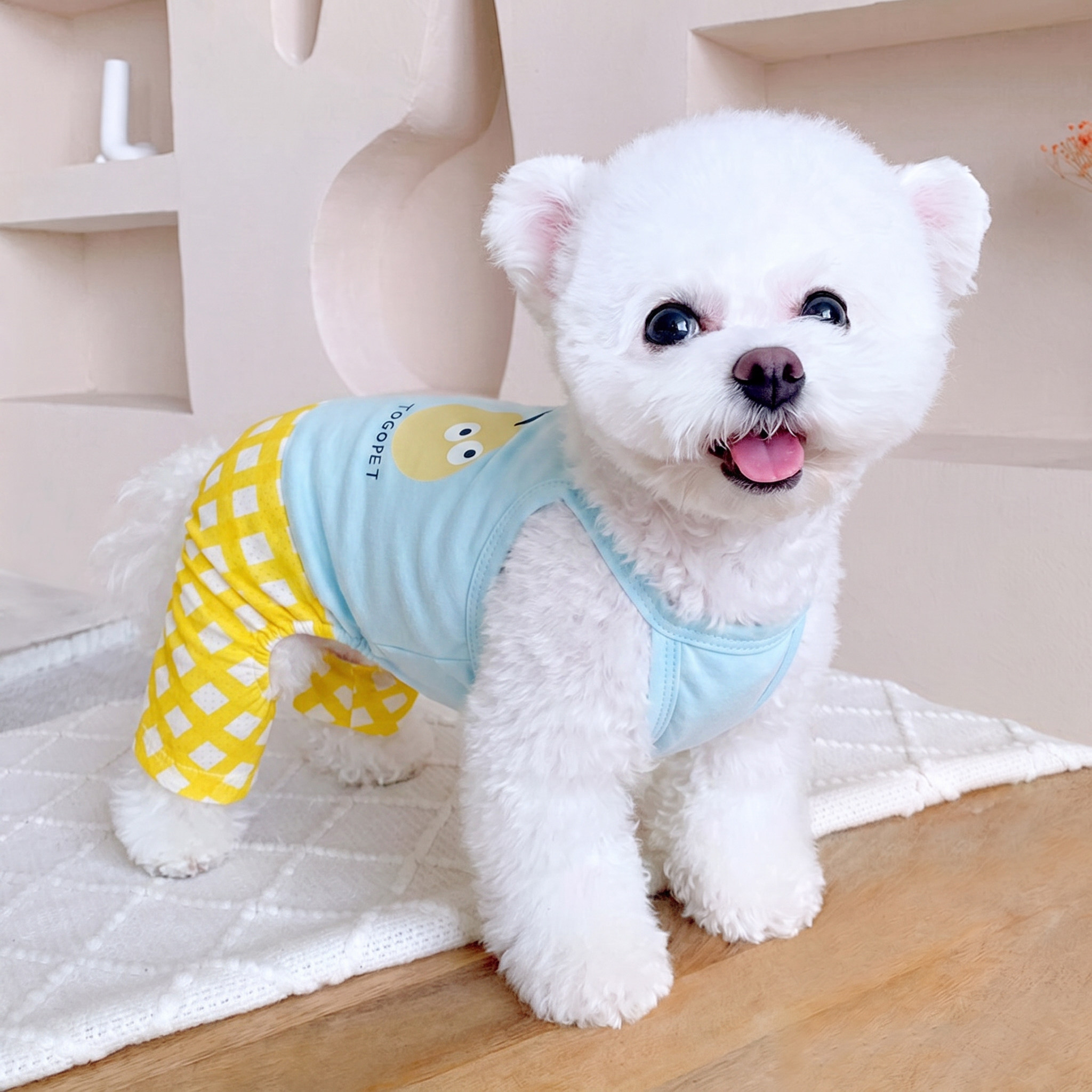 宠物凉凉衣狗狗衣服冰丝小狗泰迪雪纳瑞柯基比熊衣服四脚夏天薄款图片