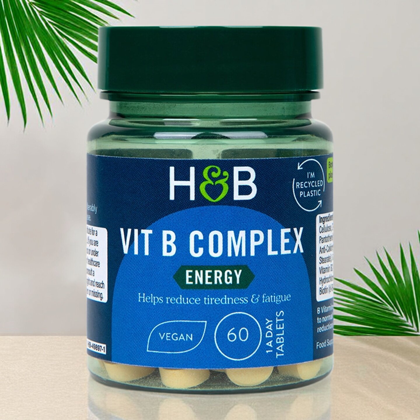英国hb荷柏瑞复合维生素b族60片维生素b6b12叶酸多种VB片成人片剂图片