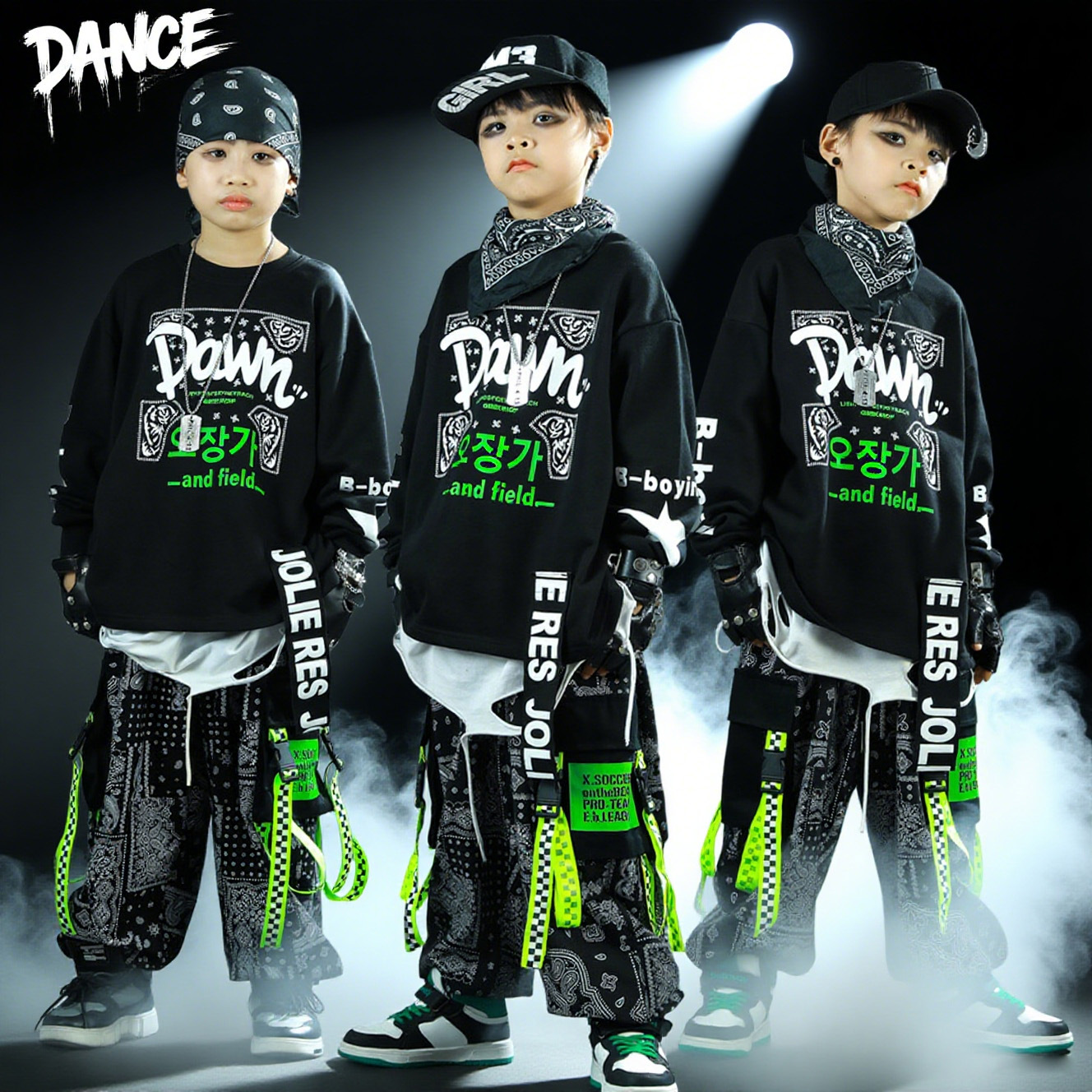 韩版少儿街舞嘻哈hiphop女潮服韩国男童架子鼓演出服舞台酷帅表演