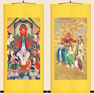 明清古画版 火德星君火神水陆画绢布卷轴挂画 中式复古装饰画定制
