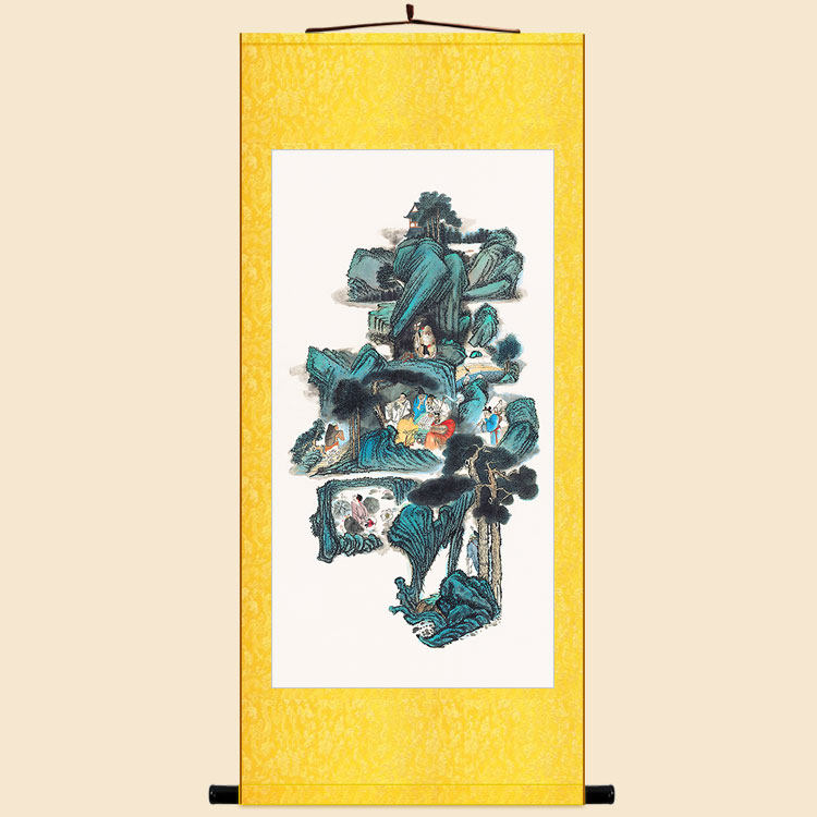 寿字八仙图 祝寿拜寿随手礼卷轴挂画 中式复古装饰画来图定制订做