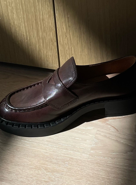 Memorize复古小皮鞋厚底乐福鞋纯手工单鞋百搭粗跟真皮ins风女鞋