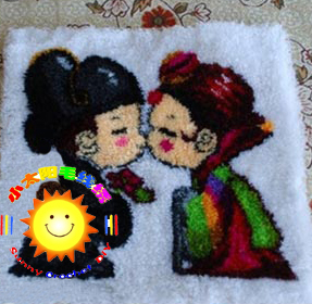 抱枕韩式风婚礼毛线绣