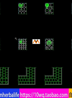 L917古建筑花砖铺地古典建筑园林道路面天井廊檐铺地CAD图纸图集