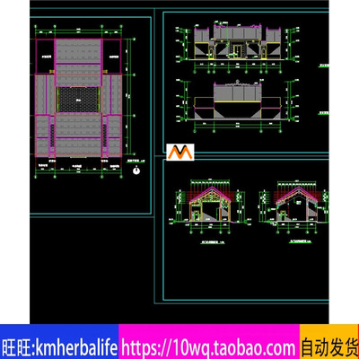 H222南方岭南风格三进院仿古建筑祠堂宗祠宗庙祭祀性建筑CAD图纸