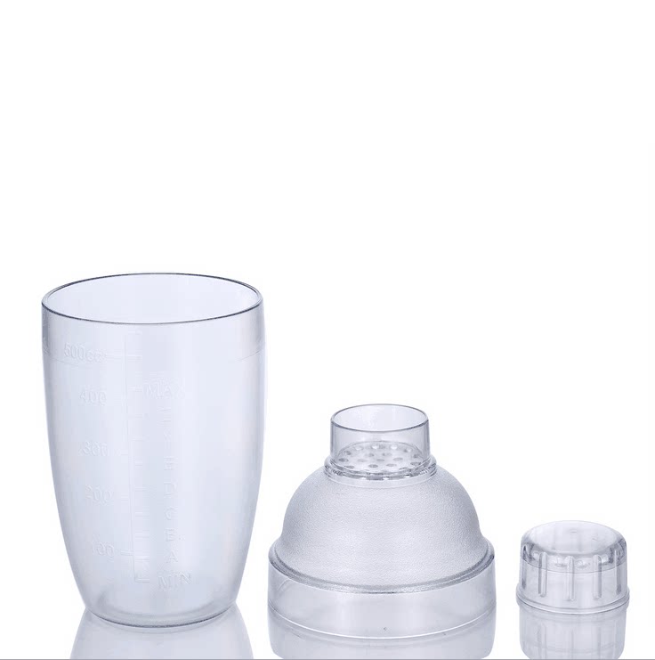 带刻度pc雪克杯塑料摇杯调酒器奶茶壶350 530 700 1000四规格供选