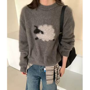 不可机洗 浣熊拉毛 韩版 小羊植绒冬季 毛衣2561 羊毛衫 小绵羊