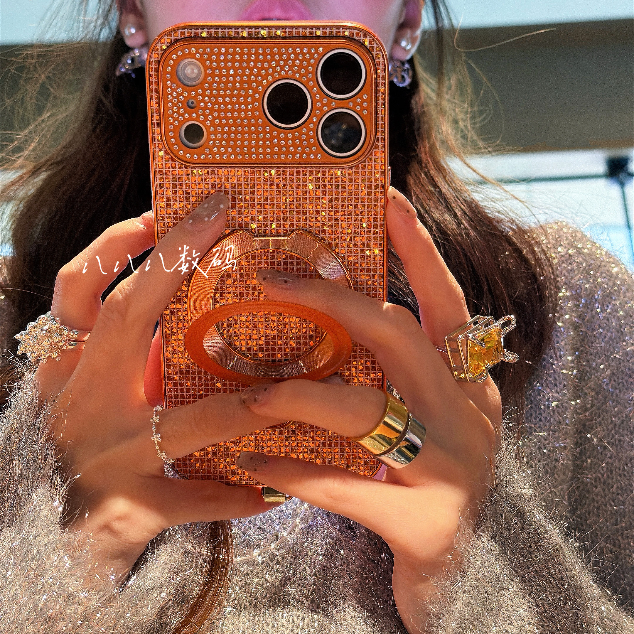 高级感电镀磁吸适用iPhone16ProMax手机壳苹果15Pro保护套14pm女款13奢华满钻创意支架plus简约时尚潮牌防摔,3C数码配件,手机保护套/壳,淘宝优惠券,粉丝福利购,淘宝优惠卷