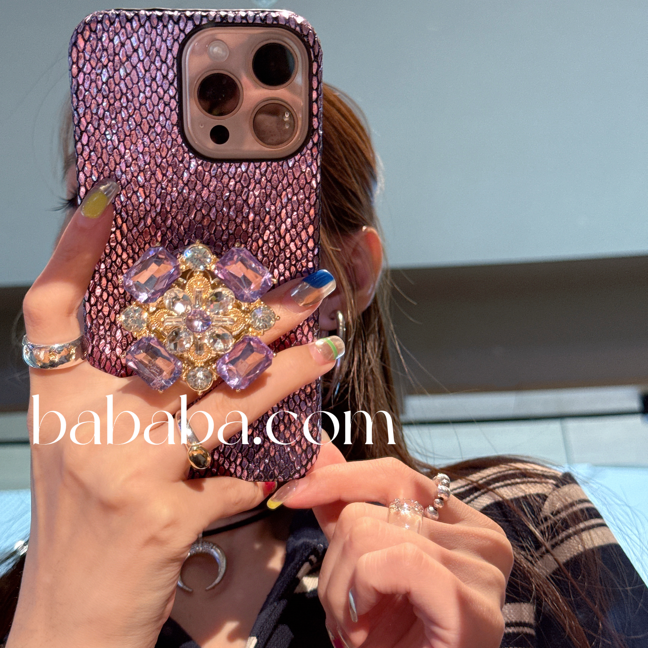 水钻支架手机壳苹果17p