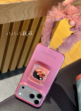 ins风iPhone手机壳小方镜支架