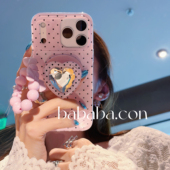 ins波点爱心磁吸支架适用iPhone17promax手机壳苹果16pro保护套女款 15pm新款 14全包边软胶高级感气质防摔