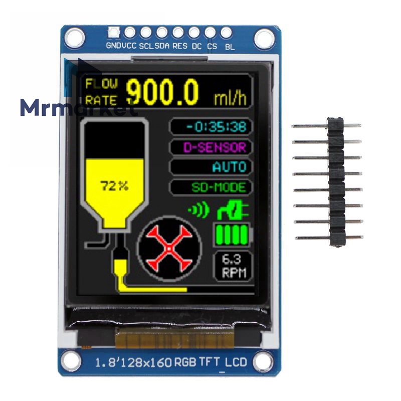 1.8寸TFT LCD SPI TFT彩屏 ST7735驱动128x160模块-封面