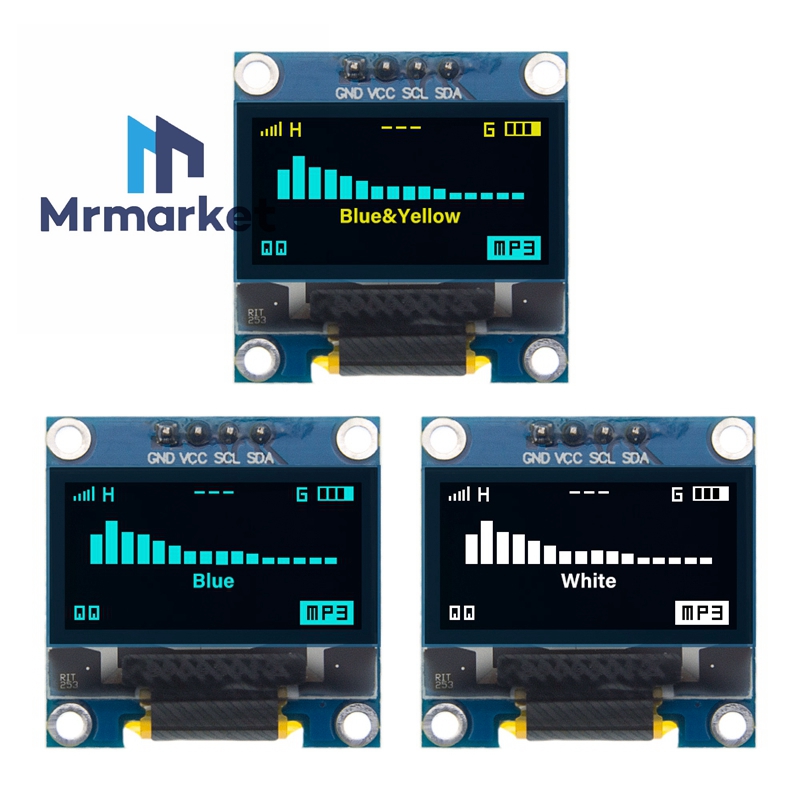 4针 0.96寸OLED 128x64液晶屏模块 IIC接口白色/蓝色/黄蓝双色