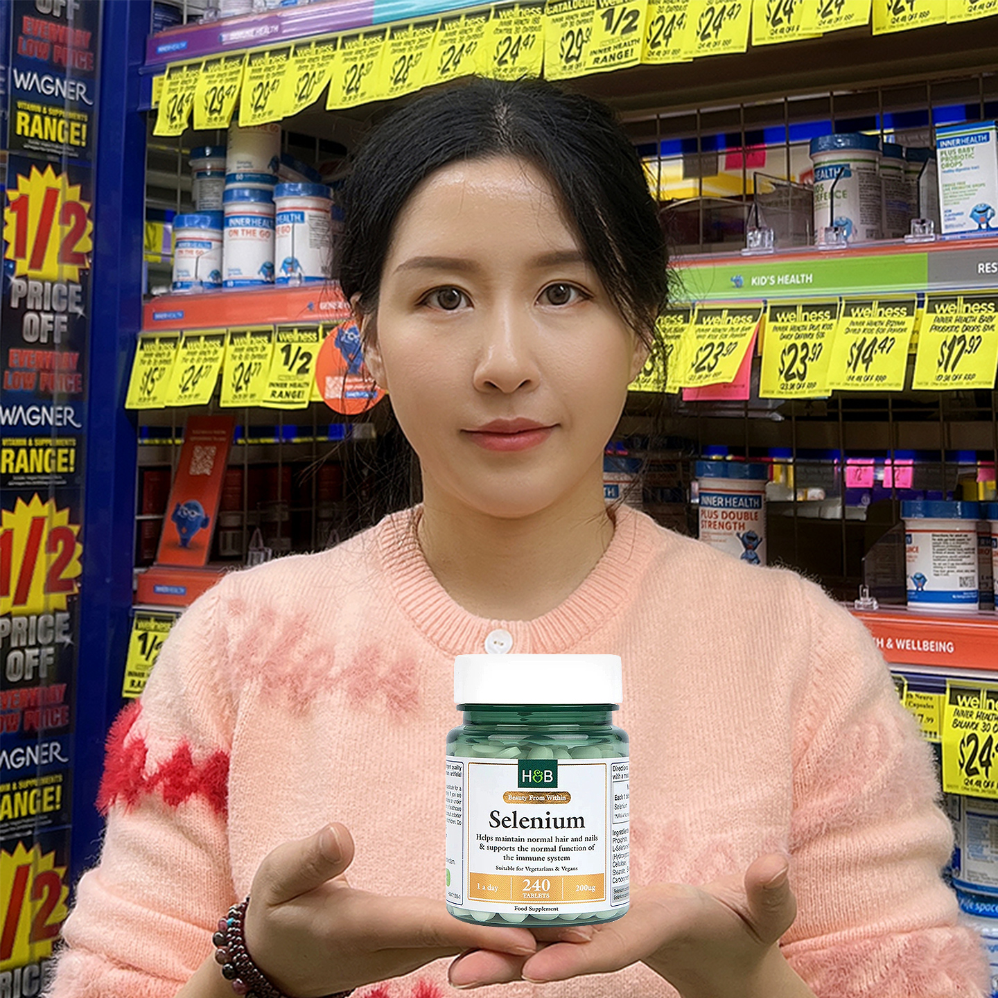 英国HB荷柏瑞硒片硒元素补硒螯合有机富硒酵母硒营养片免疫240粒