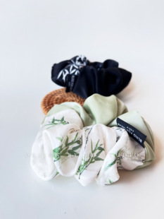 【海压竹枝】早春新品国风纱缎大肠发圈水墨画拼接高级感新中式