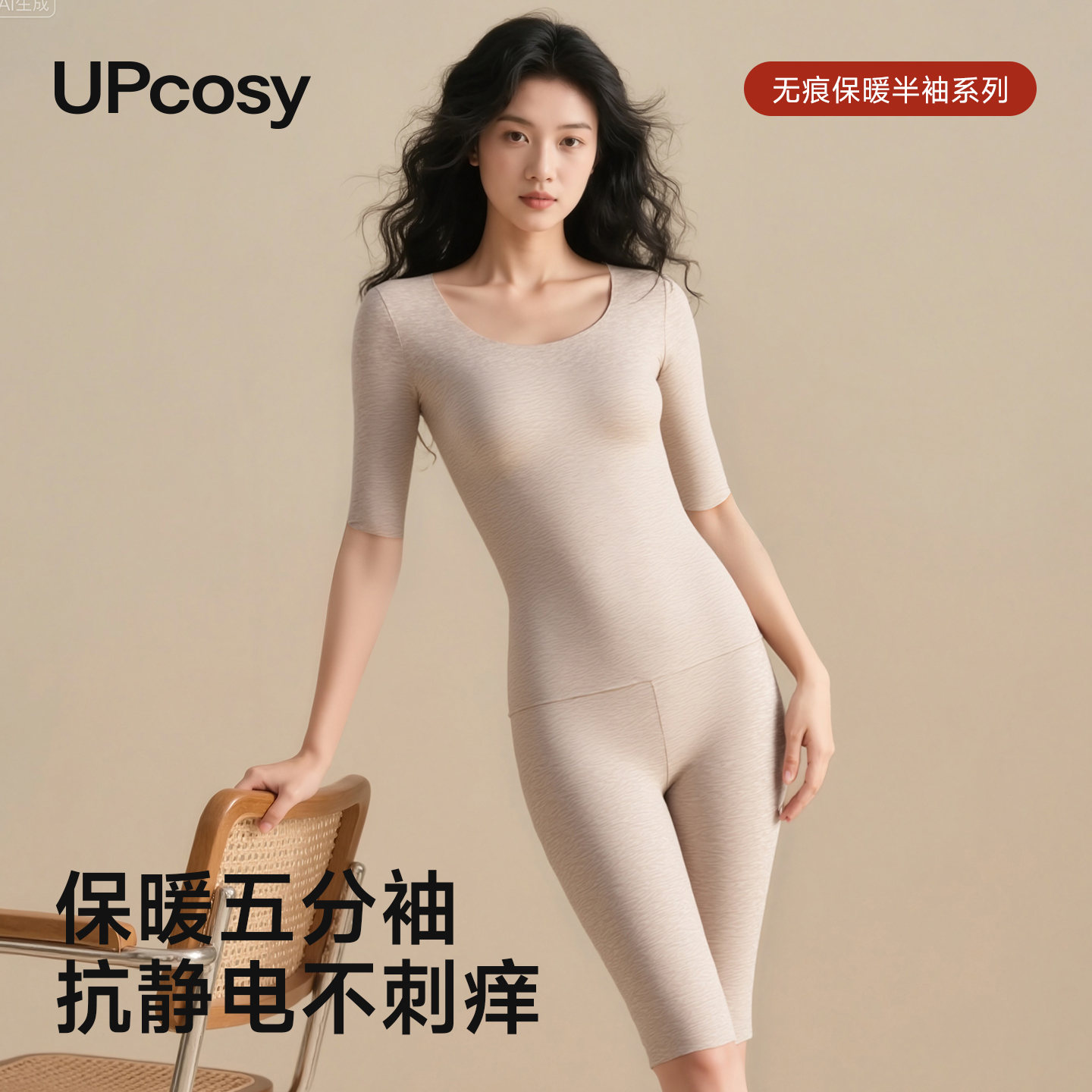 德绒半袖保暖衣中袖防寒打底内衣