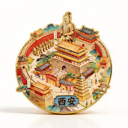 西安3D金属浮雕旅游冰箱贴