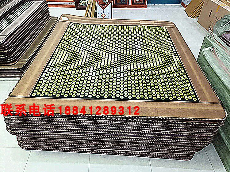 岫玉黄色六角加热床垫天然玉石床垫能量石数显定时1.8x2米