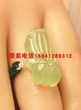 岫玉知了戒指一鸣惊人指环戒