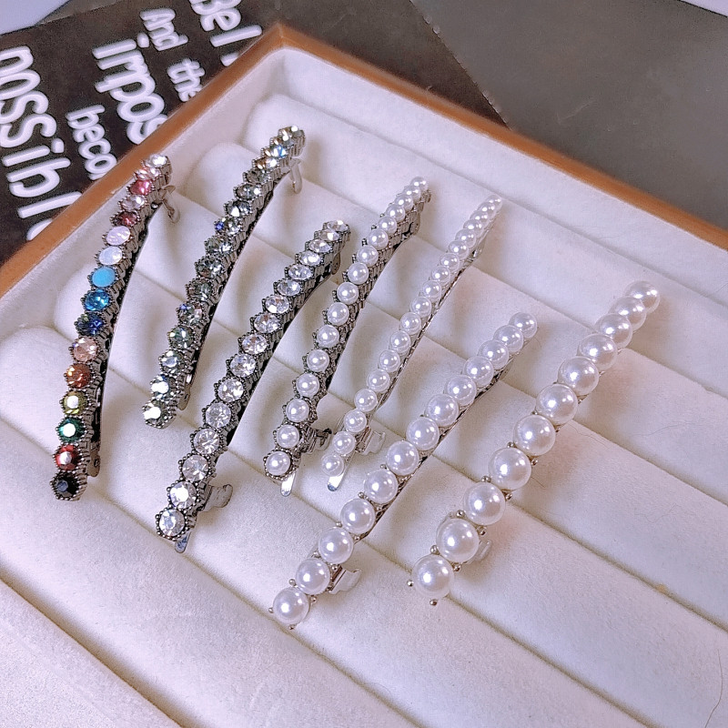 珍珠水晶发夹韩国Beaumira精致小巧顶夹发卡后脑勺头饰侧边发卡