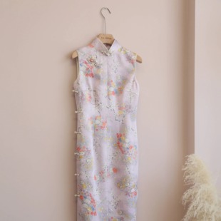 国风紫色真丝正绢小文旗袍日常 中式 LAMUMI 缪觅