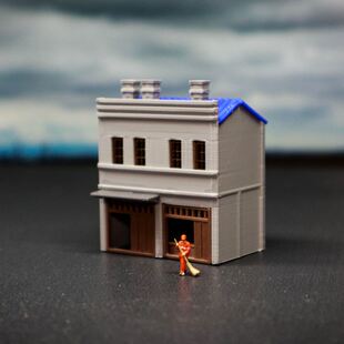 N比例机务段火车沙盘建筑模型场景民国风老房子1160双层楼