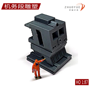 火车模型铁路沙盘场景 机务段雕塑 HO车辆段修理车库内燃电车机车