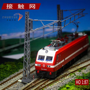 沙盘模型场景 原创设计 建筑 支架接触网 铁路电气化电力机车火车