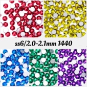 ss6 2mm玻璃平底钻1440颗指甲钻水钻diy材料配饰美甲贴钻大王扇钻