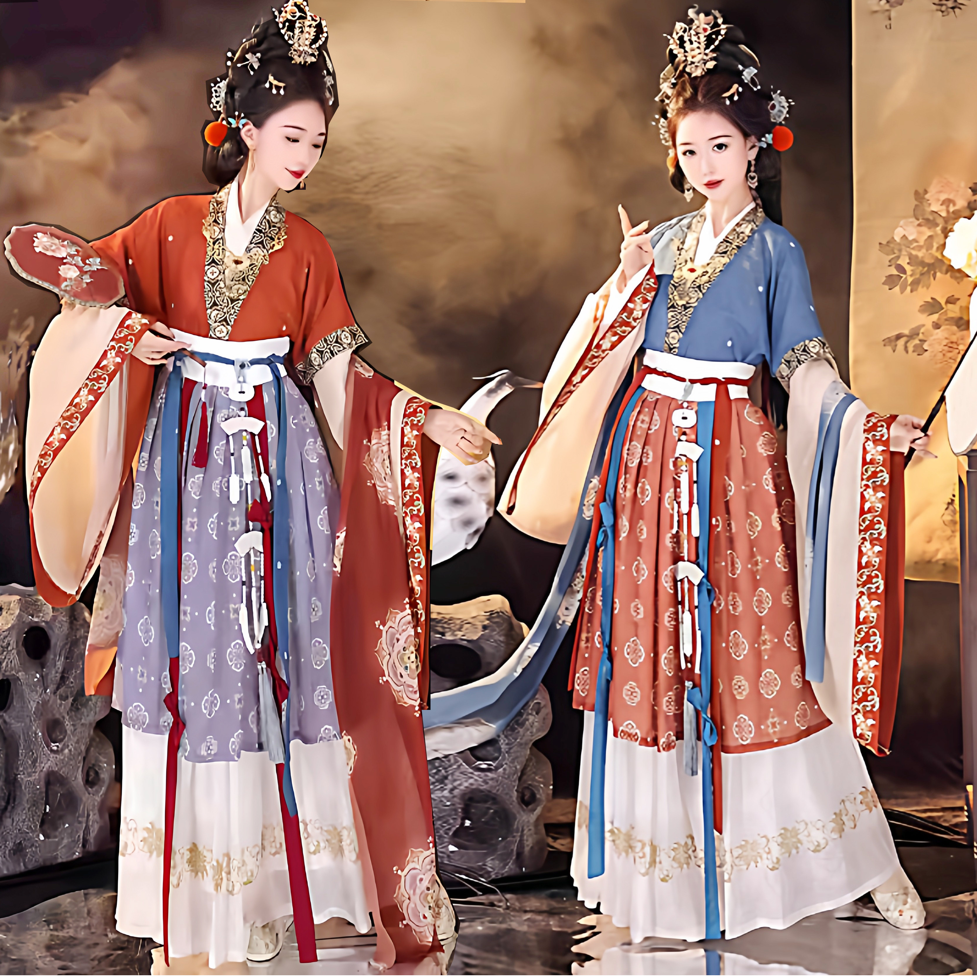 2026春秋国风汉服洛神仕女图系列复原款传统服饰儒裙套装演出度假,女装/女士精品,汉服套装,淘宝优惠券,粉丝福利购,淘宝优惠卷