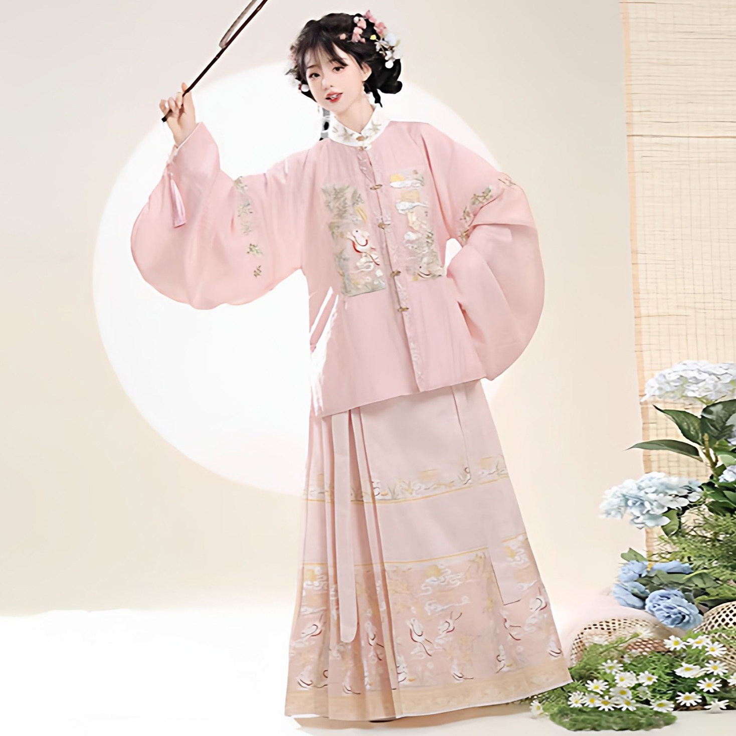 原创汉服女桂花兔】明制立领刺绣补服琵琶袖马面裙春秋冬新款套装,女装/女士精品,汉服套装,淘宝优惠券,粉丝福利购,淘宝优惠卷
