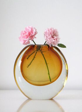 淄博琉璃万花花瓶摆件客厅桌面花器软餐桌面装饰品创意简约中式风