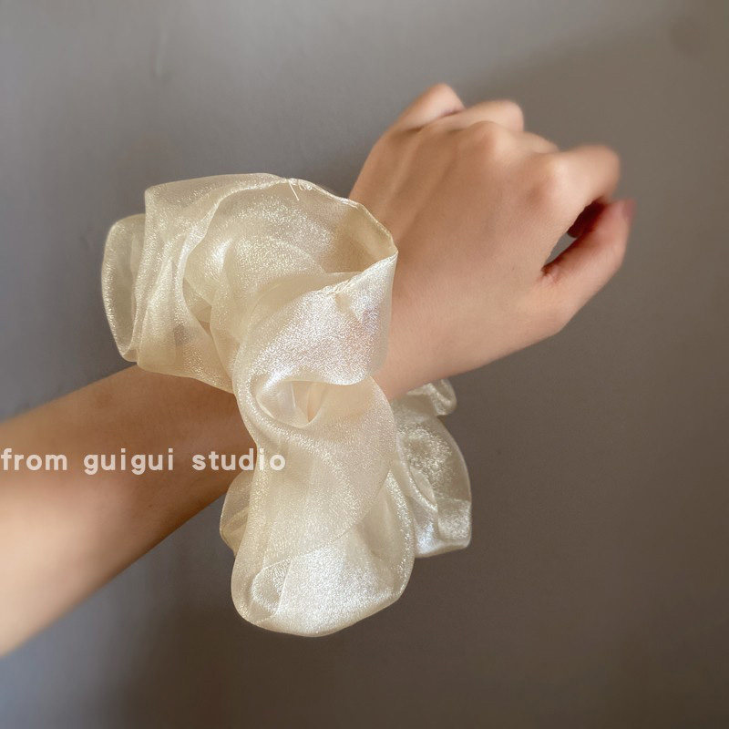 大肠圈超仙法式风皮筋丸子头