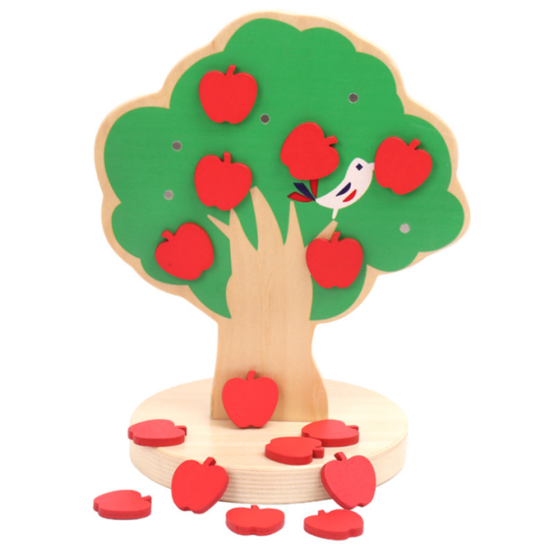 幼儿园早教玩具木质儿童学数数磁性苹果树幼儿专业益智教具益智区