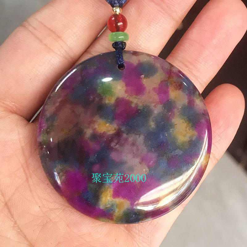 南非舒俱来精雕平安无事牌吊坠仿紫苏纪石项链山水许愿牌意境饰品