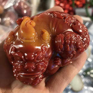 雲南黄龍翡翠貔貅ハンドルピースオーバーロード貔貅装飾品メンズハウス模造寿山石翡翠彫刻