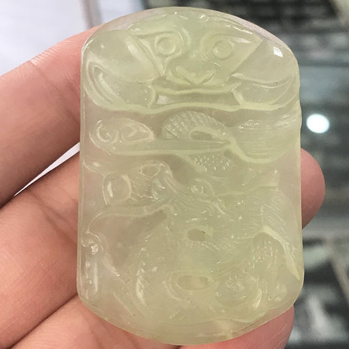 天然岫玉卧虎藏龙皮带扣男士冰透岫岩玉祥龙护主腰牌玉石龙腰带扣